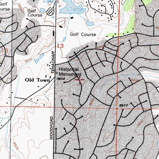 Topographic Map of Golden Hills, CA