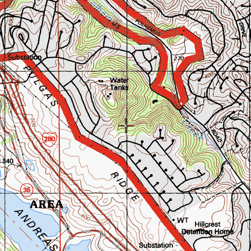 Topographic Map of Highlands, CA