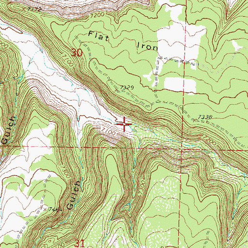 Topographic Map of Crystal Creek, CO