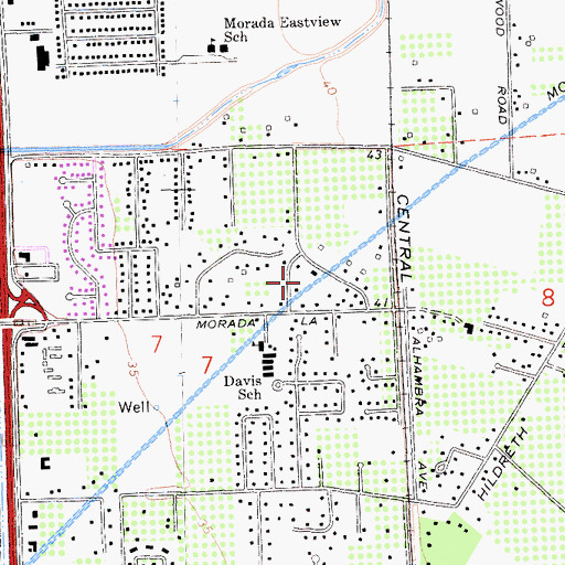 Topographic Map of Morada, CA