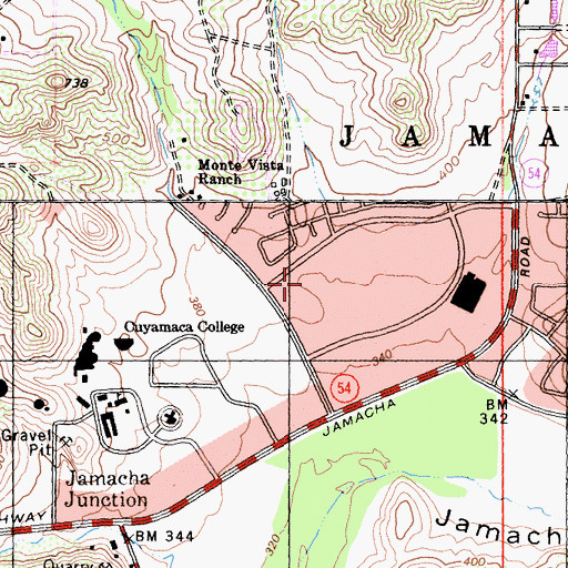 Topographic Map of Rancho San Diego, CA