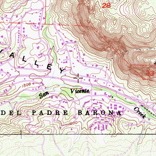 Topographic Map of San Diego Country Estates, CA