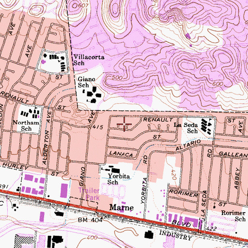 Topographic Map of South San Jose Hills, CA