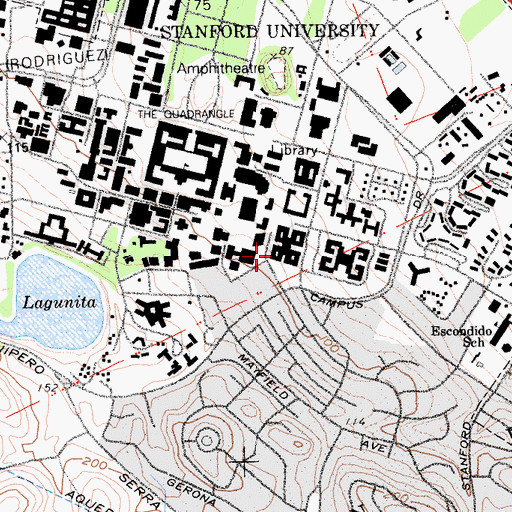 Topographic Map of Stanford, CA