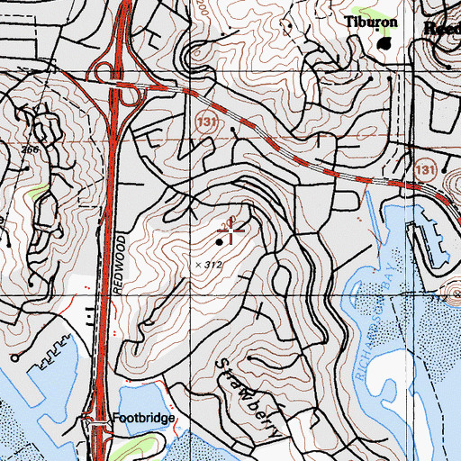 Topographic Map of Strawberry, CA