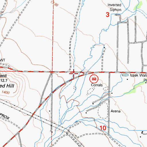 Topographic Map of West Bishop, CA