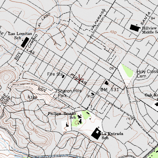 Topographic Map of West Menlo Park, CA