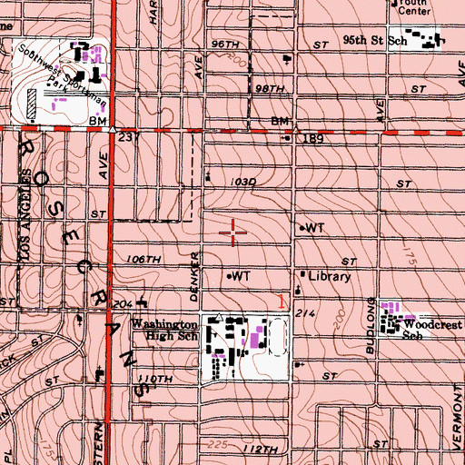 Topographic Map of Westmont, CA