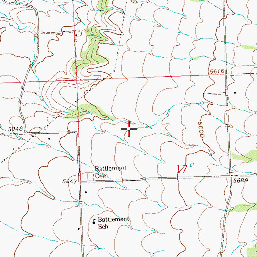Topographic Map of Battlement Mesa, CO