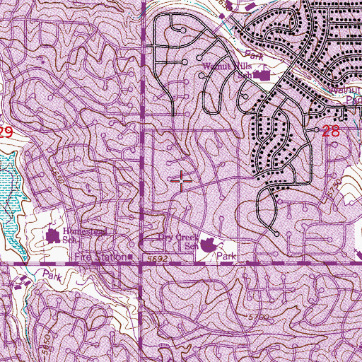 Topographic Map of Castlewood, CO