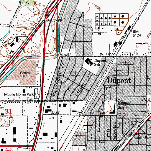 Topographic Map of Derby, CO