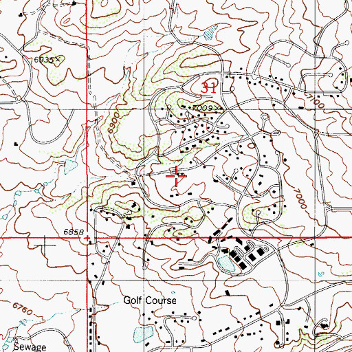 Topographic Map of Gleneagle, CO