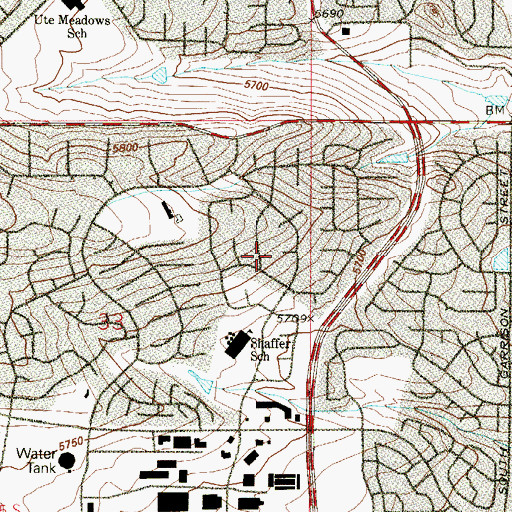 Topographic Map of Ken Caryl, CO