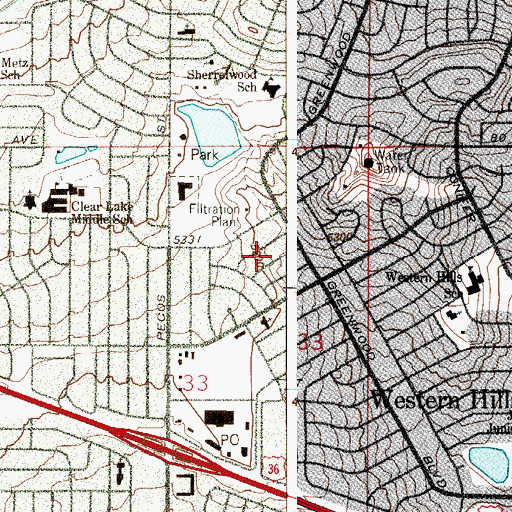 Topographic Map of Sherrelwood, CO