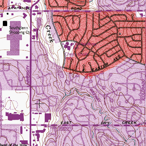 Topographic Map of Southglenn, CO
