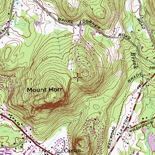 Topographic Map of Canton Valley, CT