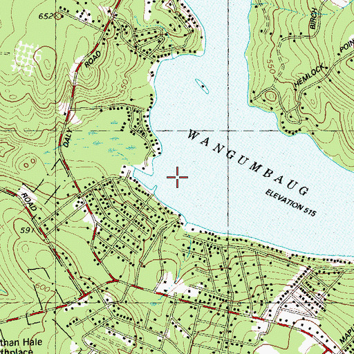 Topographic Map of Coventry Lake, CT