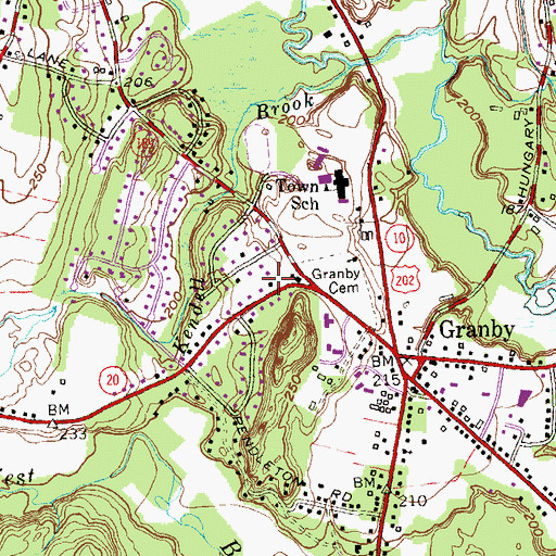 Topographic Map of Salmon Brook, CT