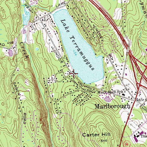 Topographic Map of Terramuggus, CT
