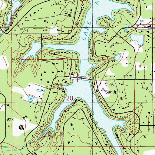 Topographic Map of Asbury Lake, FL