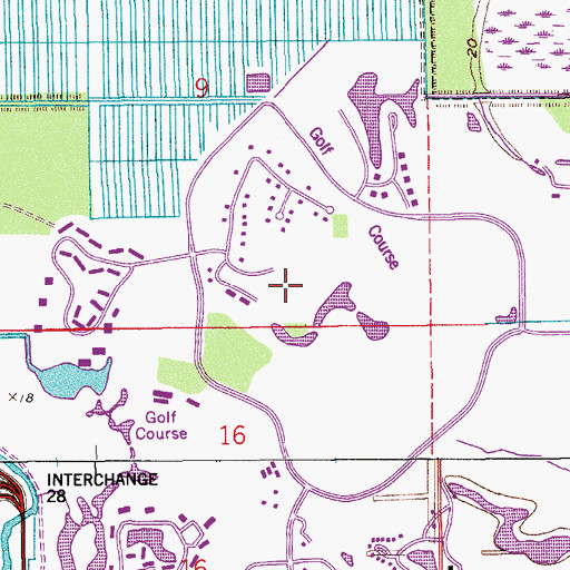 Topographic Map of Boca West, FL