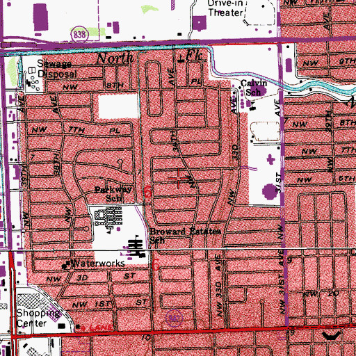 Topographic Map of Browardale, FL