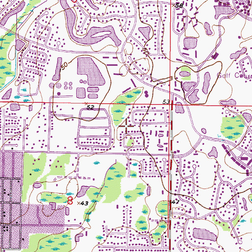 Topographic Map of Carrollwood Village, FL