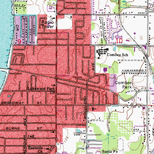 Topographic Map of Combee Settlement, FL