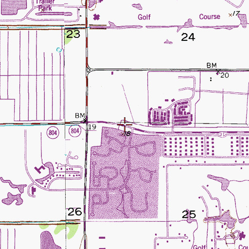 Topographic Map of Country Club Trail, FL