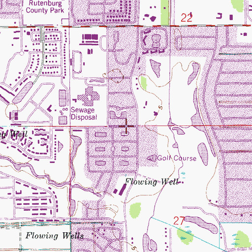 Topographic Map of Cypress Lake, FL