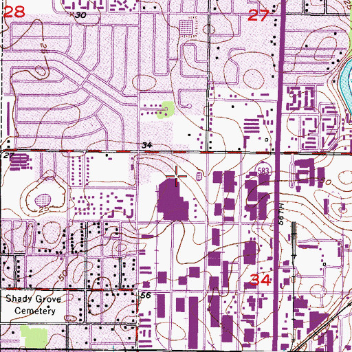 Topographic Map of Del Rio, FL