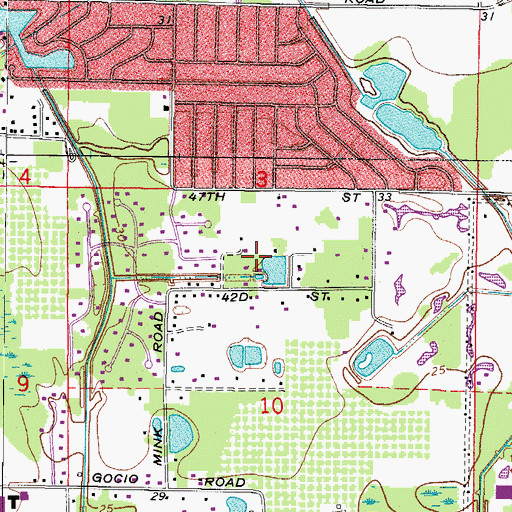 Topographic Map of Desoto Lakes, FL