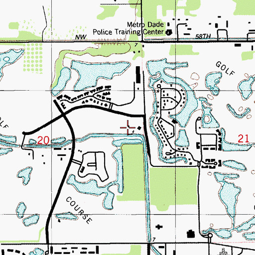 Topographic Map of Doral, FL