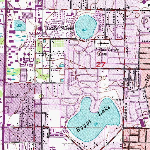Topographic Map of Egypt Lake, FL