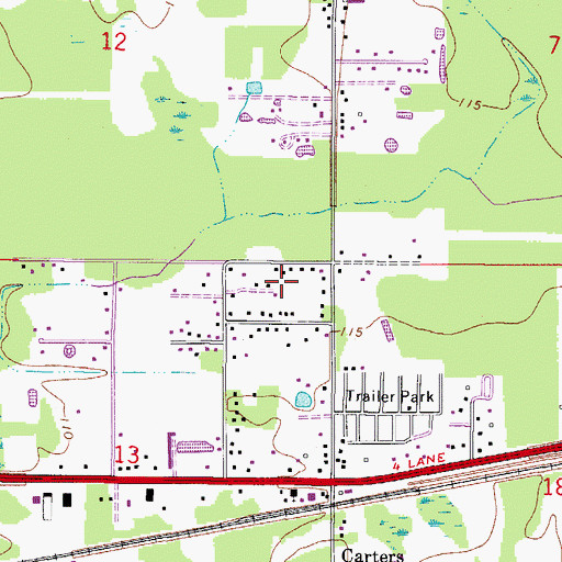 Topographic Map of Fussels Corner, FL