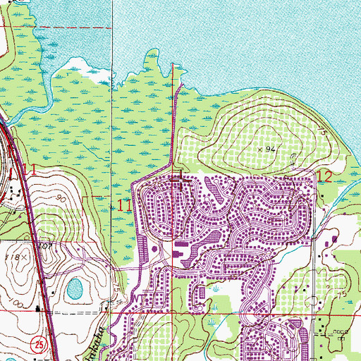 Topographic Map of Hawthorne, FL