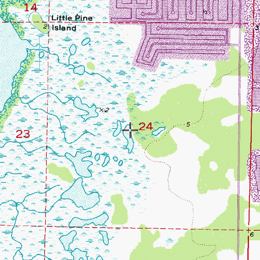 Topographic Map of Hernando Beach, FL