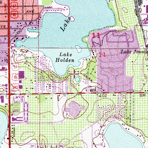 Topographic Map of Holden Heights, FL
