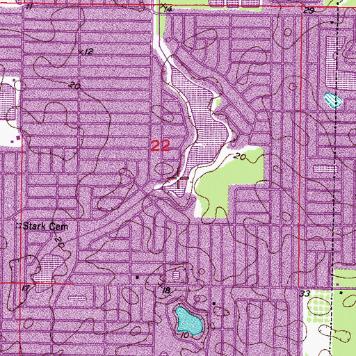 Topographic Map of Jasmine Estates, FL