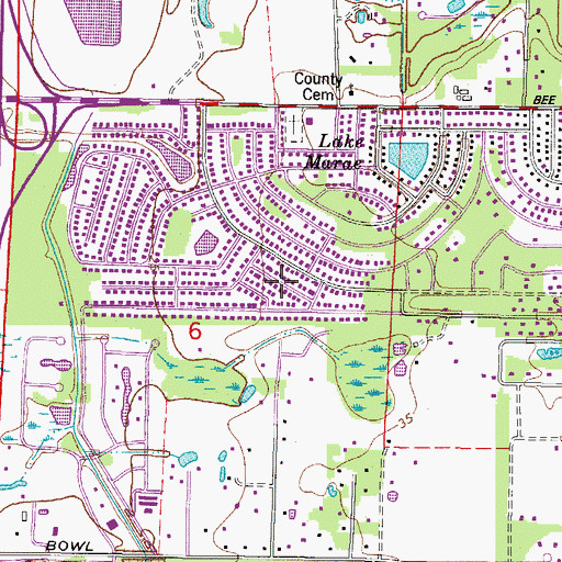 Topographic Map of Lake Sarasota, FL