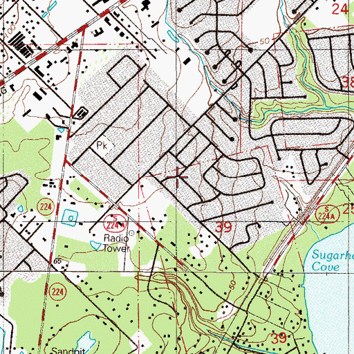 Topographic Map of Lakeside, FL