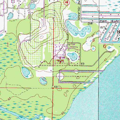 Topographic Map of Mid Florida Lakes, FL