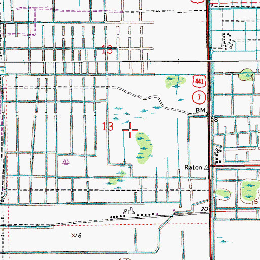 Topographic Map of Mission Bay, FL
