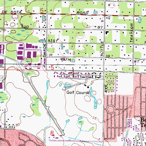 Topographic Map of North Sarasota, FL