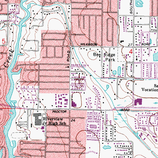 Topographic Map of Ridge Wood Heights, FL