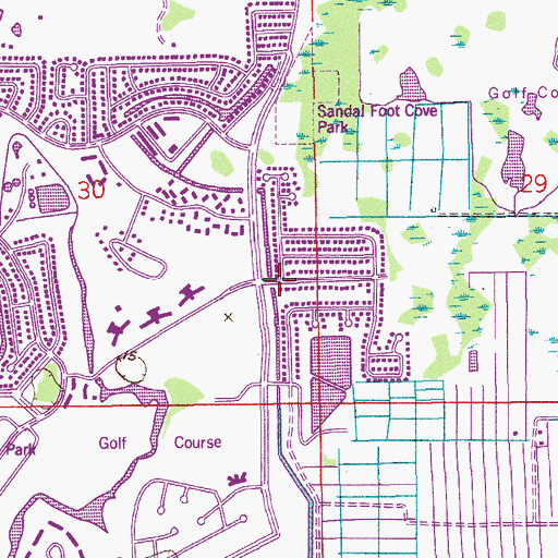Topographic Map of Sandalfoot Cove, FL