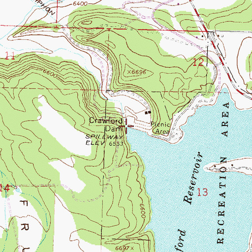 Topographic Map of Crawford Dam, CO