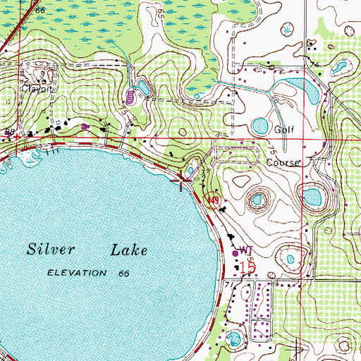 Topographic Map of Silver Lake, FL