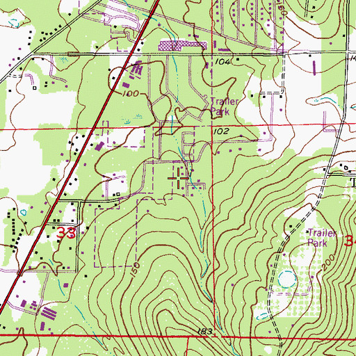 Topographic Map of South Brooksville, FL