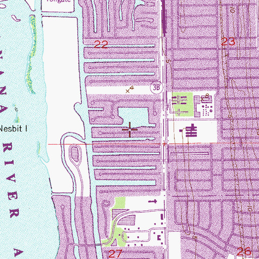 Topographic Map of South Patrick Shores, FL